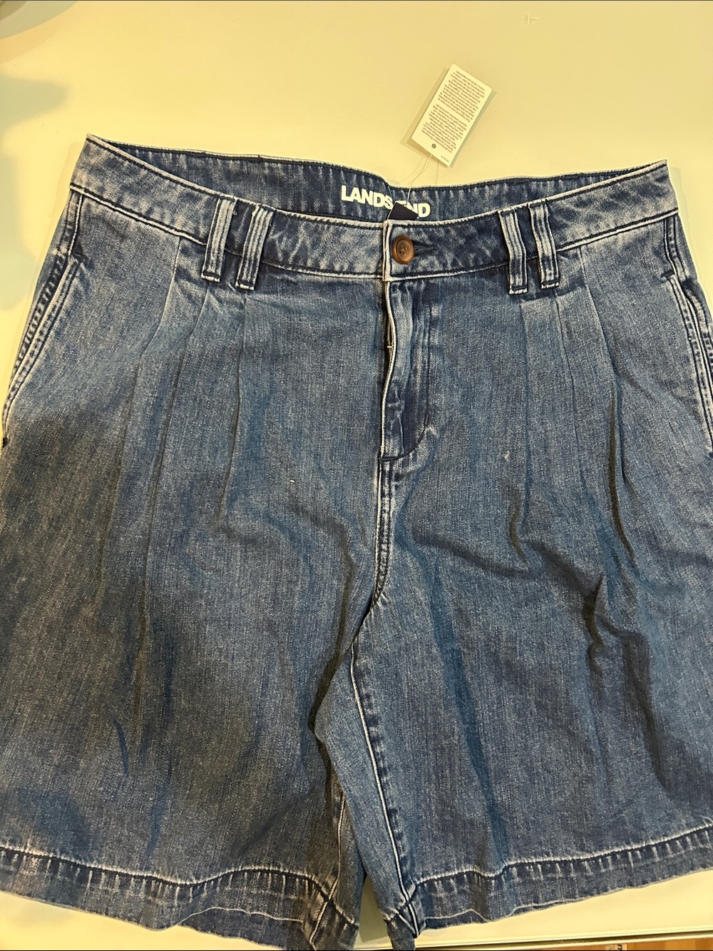 NWT Lands ' End Women's Blue Denim Boyfriend Shorts